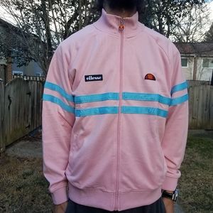 Ellesse Heritage Pink Baby Blue Track Jacket XXL